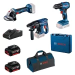 Գործիքների հավաքածու Bosch Professional GSR 185-LI + GWS 180-LI + GBH 180-LI (2x 4.0 Ah, GAL 18V-40, պայուսակ)
