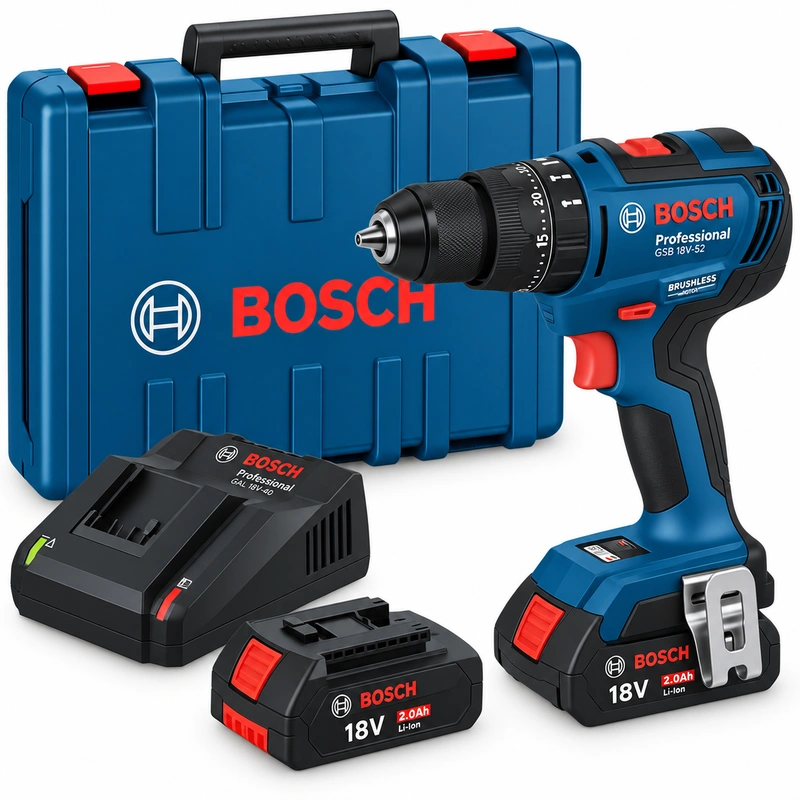 bosch_gsb_18v_52_06019S012F_2ah_charger_800x800 Аккумуляторный ударный дрель-шуруповерт Bosch GSB 18V-52 - Image 1
